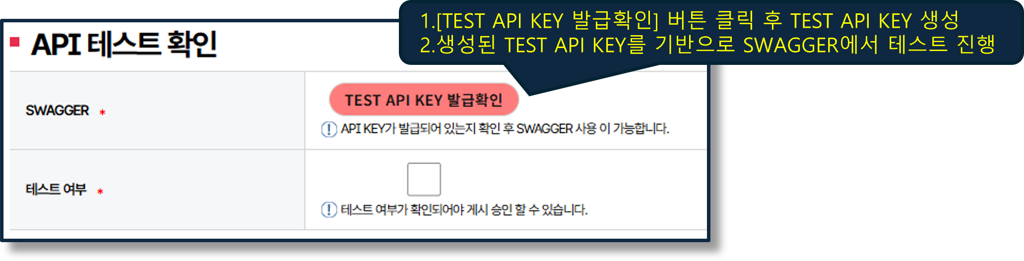 API 테스트 확인 화면